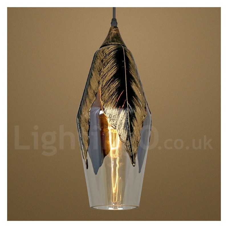 Lámpara colgante de salón de cristal retro europeo