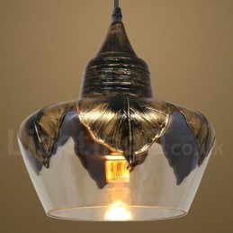 Lámpara colgante de salón de cristal retro europeo