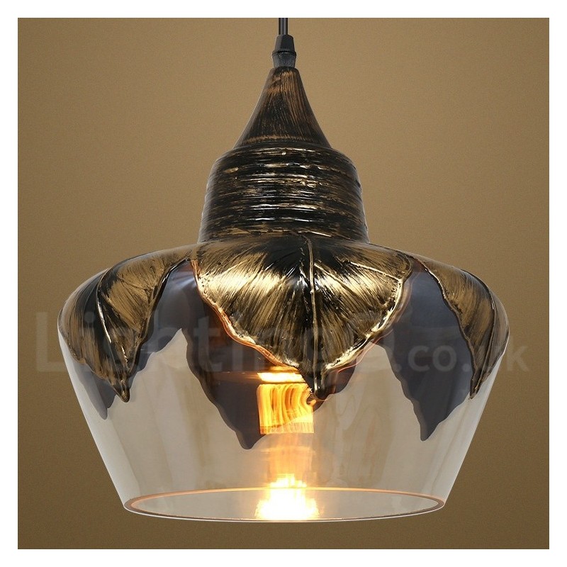 Lámpara colgante de salón de cristal retro europeo