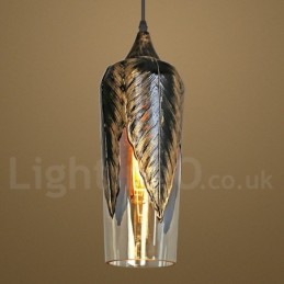 Lámpara colgante de salón de cristal retro europeo