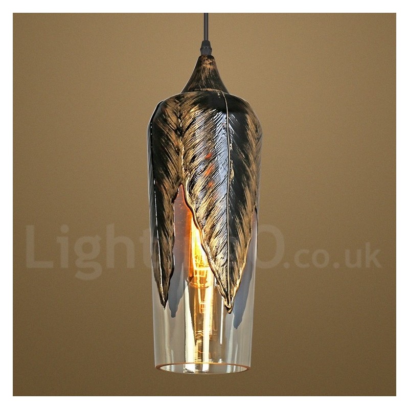 Lámpara colgante de salón de cristal retro europeo