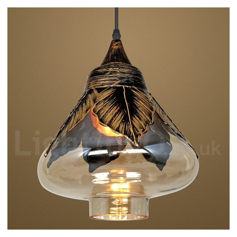 Lámpara colgante de salón de cristal retro europeo