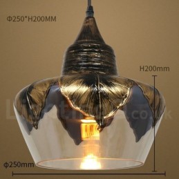 Lámpara colgante de salón de cristal retro europeo
