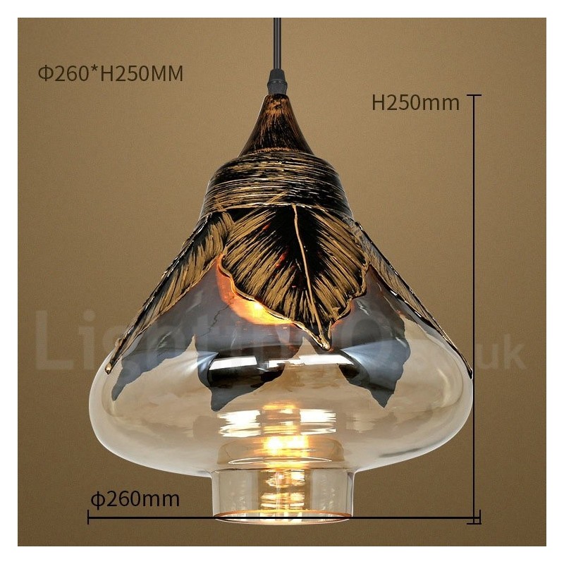 Lámpara colgante de salón de cristal retro europeo