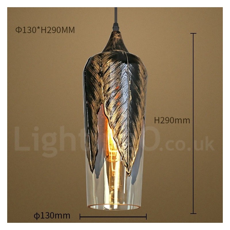 Lámpara colgante de salón de cristal retro europeo