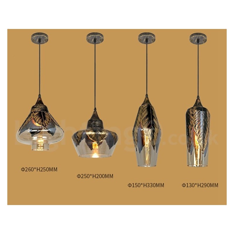Lámpara colgante de salón de cristal retro europeo