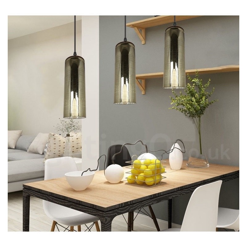 Lámpara colgante de salón con luz de cristal europea