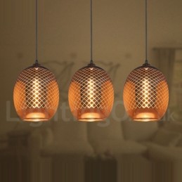 Lámpara colgante de vidrio rústico, lámpara colgante de cafetería europea