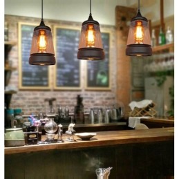 Lámpara colgante de cristal estilo salón retro europeo