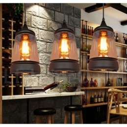 Lámpara colgante de cristal estilo salón retro europeo