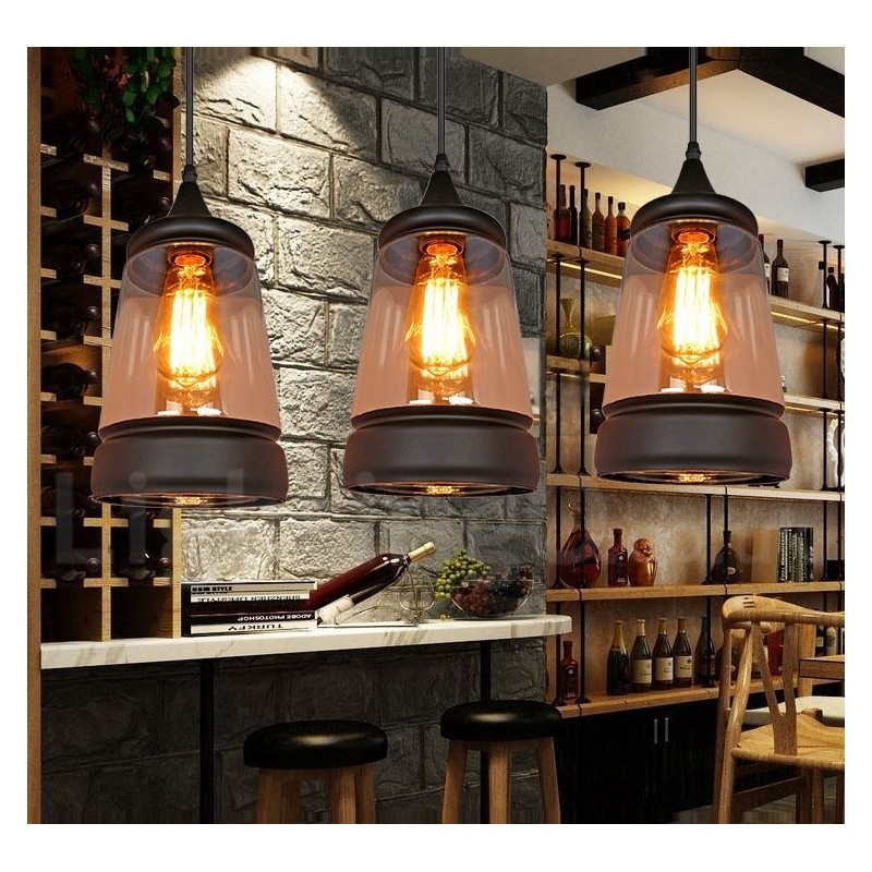 Lámpara colgante de cristal estilo salón retro europeo