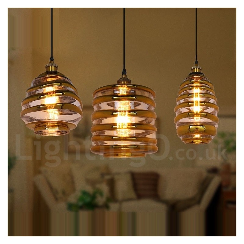 Lámpara colgante de cristal estilo europeo para cafetería o salón