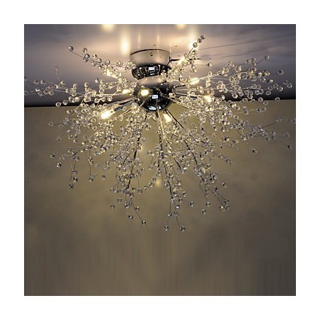 Lámpara de araña moderna de metal cromado con forma de globo de cristal Lámpara de araña moderna de metal cromado con forma de globo de cristal