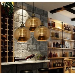 Lámpara colgante de cristal estilo cafetería europea