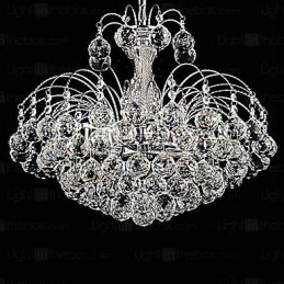 Lámpara colgante de lujo moderna de cristal de 3 luces