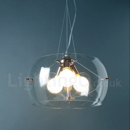 Lámpara colgante de cristal contemporánea moderna de 3 luces Lámpara colgante de cristal contemporánea moderna de 3 luces