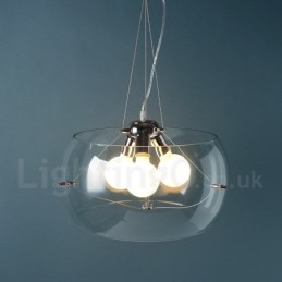 Lámpara colgante de cristal contemporánea moderna de 3 luces