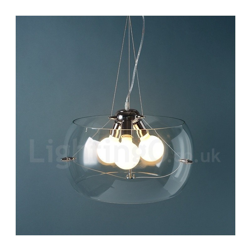 Lámpara colgante de cristal contemporánea moderna de 3 luces