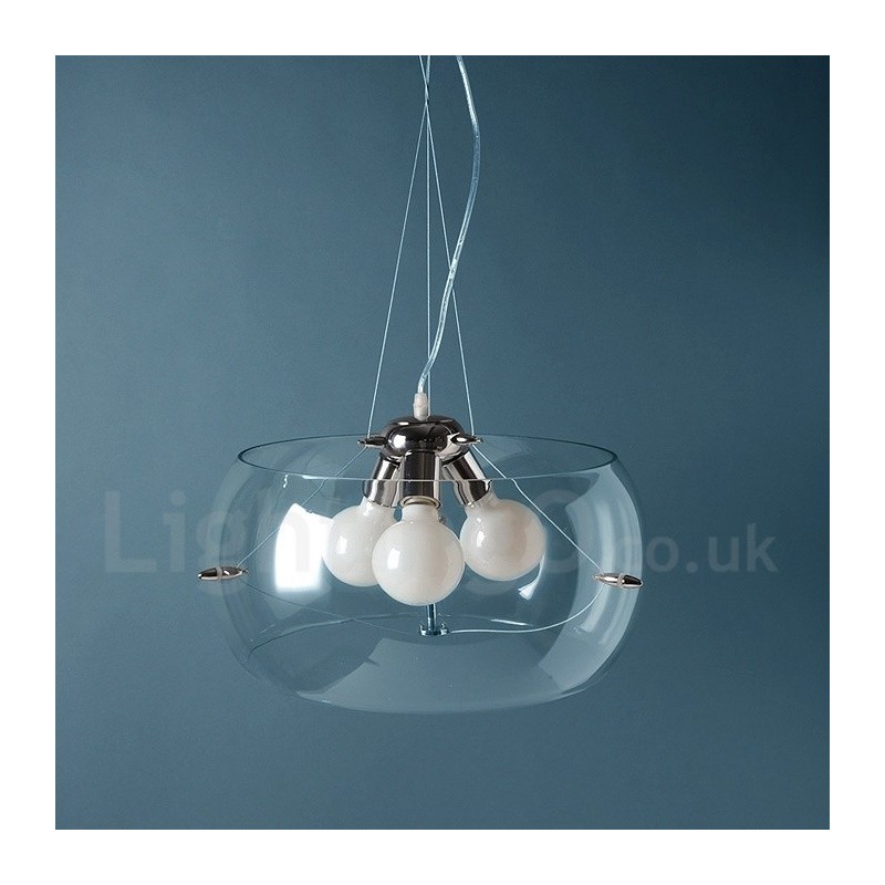 Lámpara colgante de cristal contemporánea moderna de 3 luces