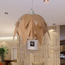Lámpara de araña de bambú con diseño de pájaro y jaula para el hogar, estilo vintage y creativo