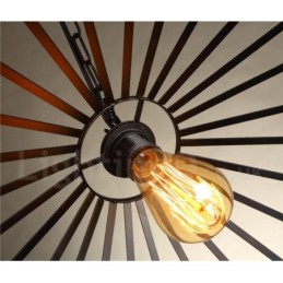 Lámpara colgante rústica tipo cabaña de 1 luz con cuerda de cáñamo para cafetería