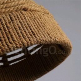 Lámpara colgante rústica tipo cabaña de 1 luz con cuerda de cáñamo para cafetería