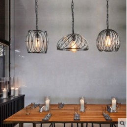 Lámpara colgante estilo loft de cristal estilo cafetería vintage de 1 luz