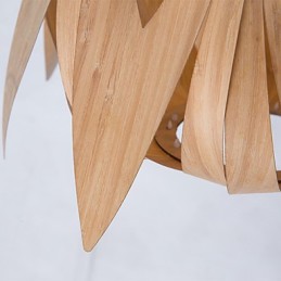 Lámpara de araña de bambú con diseño de pájaro y jaula para el hogar, estilo vintage y creativo