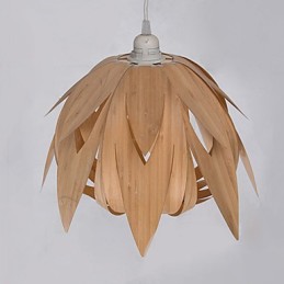 Lámpara de araña de bambú con diseño de pájaro y jaula para el hogar, estilo vintage y creativo