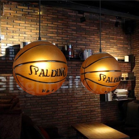 Lámpara colgante vintage moderna y contemporánea con pantalla de vidrio y diseño de baloncesto de 1 luz Lámpara colgante vintage moderna y contemporánea con pantalla de vidrio y diseño de baloncesto de 1 luz