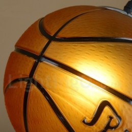 Lámpara colgante vintage moderna y contemporánea con pantalla de vidrio y diseño de baloncesto de 1 luz