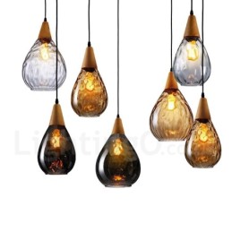 Lámpara colgante de cristal contemporánea moderna de estilo nórdico de 1 luz