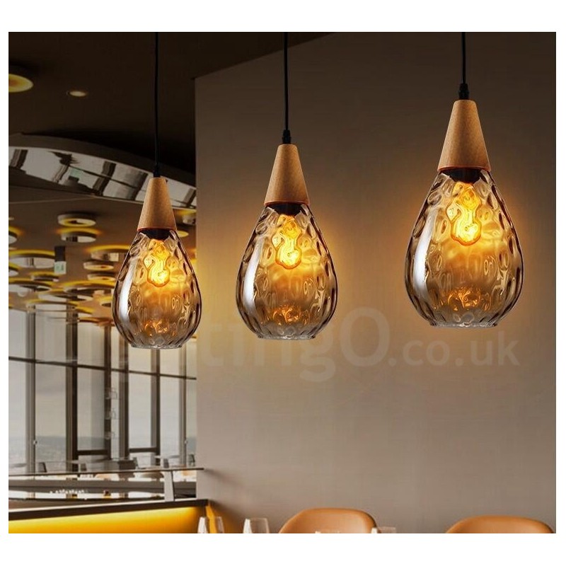 Lámpara colgante de cristal contemporánea moderna de estilo nórdico de 1 luz