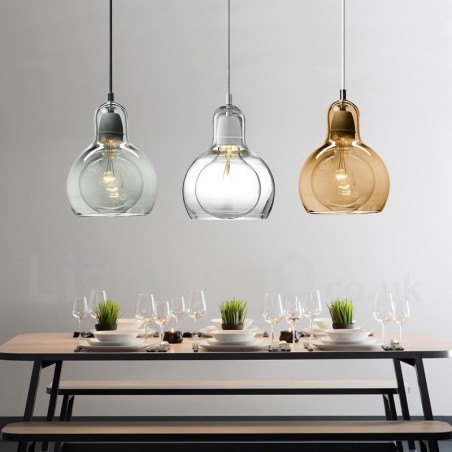 Lámpara colgante de cristal contemporánea moderna de estilo nórdico de 1 luz Lámpara colgante de cristal contemporánea moderna de estilo nórdico de 1 luz
