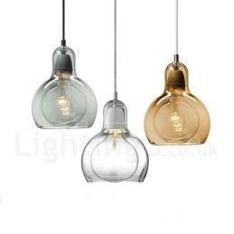Lámpara colgante de cristal contemporánea moderna de estilo nórdico de 1 luz
