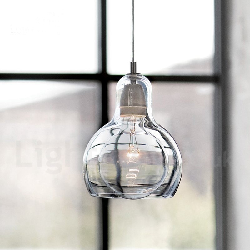 Lámpara colgante de cristal contemporánea moderna de estilo nórdico de 1 luz