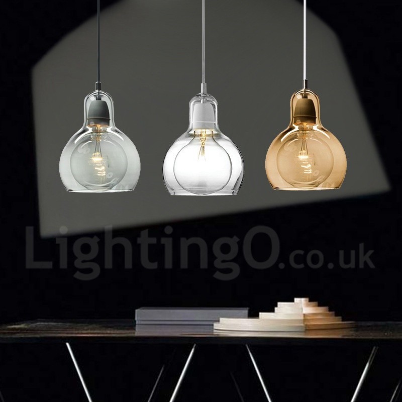 Lámpara colgante de cristal contemporánea moderna de estilo nórdico de 1 luz