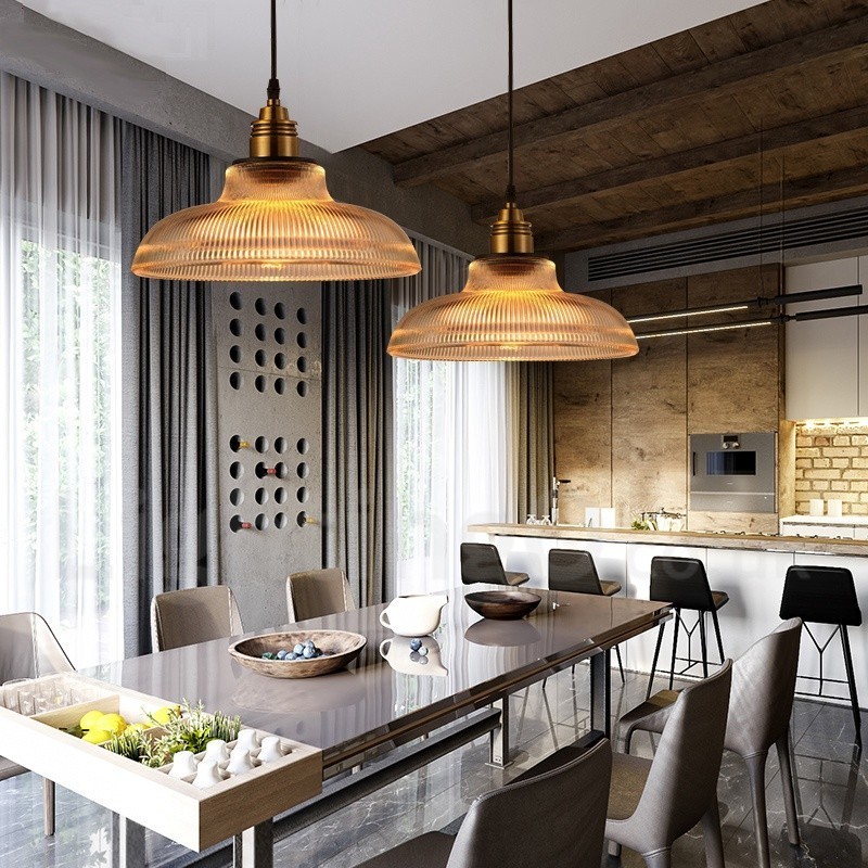 Lámpara colgante de cristal vintage de 1 luz