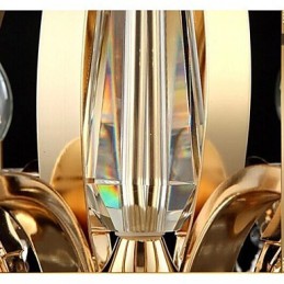 Lámpara de araña de cristal de hierro forjado dorado de alta calidad de 8 luces