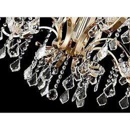 Lámpara de araña de cristal de hierro forjado dorado de alta calidad de 8 luces