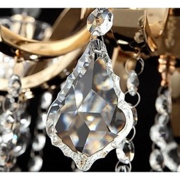 Lámpara de araña de cristal de hierro forjado dorado de alta calidad de 8 luces