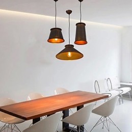 Lámpara colgante de metal moderna y contemporánea de 3 luces estilo mini