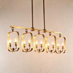 Lámpara colgante de latón de lujo estilo rústico retro