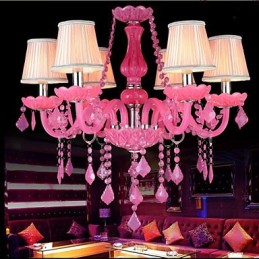 Lámpara de café Proyecto Luz Vela Cristal Lámpara colgante Rosa A