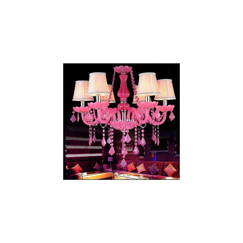 Lámpara de café Proyecto Luz Vela Cristal Lámpara colgante Rosa A