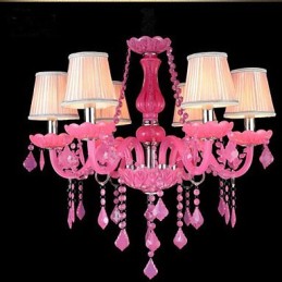 Lámpara de café Proyecto Luz Vela Cristal Lámpara colgante Rosa A