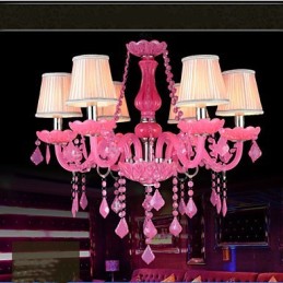 Lámpara de café Proyecto Luz Vela Cristal Lámpara colgante Rosa A