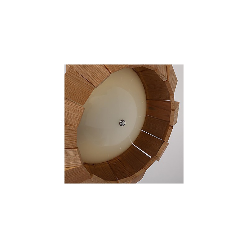 Lámpara de araña de madera rústica de bambú