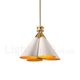 Lámpara colgante de aleación de aluminio de lujo, estilo rústico retro, de 4 luces, con pantalla de aleación de aluminio.