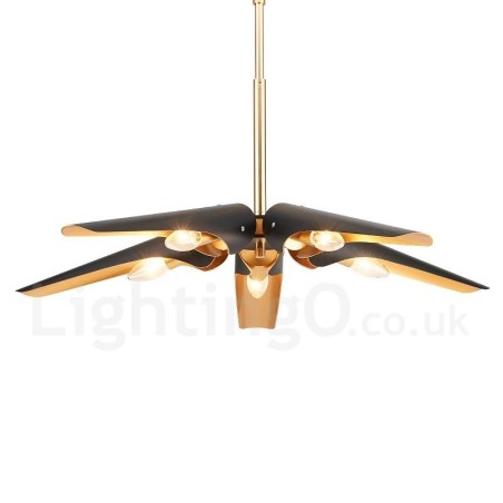 Lámpara colgante de aleación de aluminio de lujo, estilo rústico retro, de 5 luces, con pantalla de aleación de aluminio. Lámpara colgante de aleación de aluminio de lujo, estilo rústico retro, de 5 luces, con pantalla de aleación de aluminio.